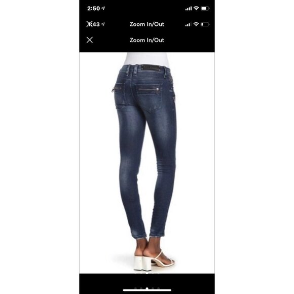 NWT Women Rock Revival Moto Skinny Jean - Picture 3 of 5